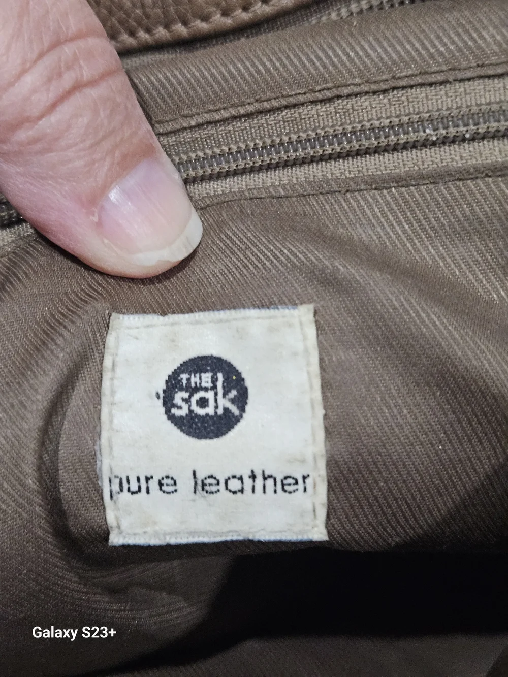 The Sak Brown Pebbled Leather Messenger Bag